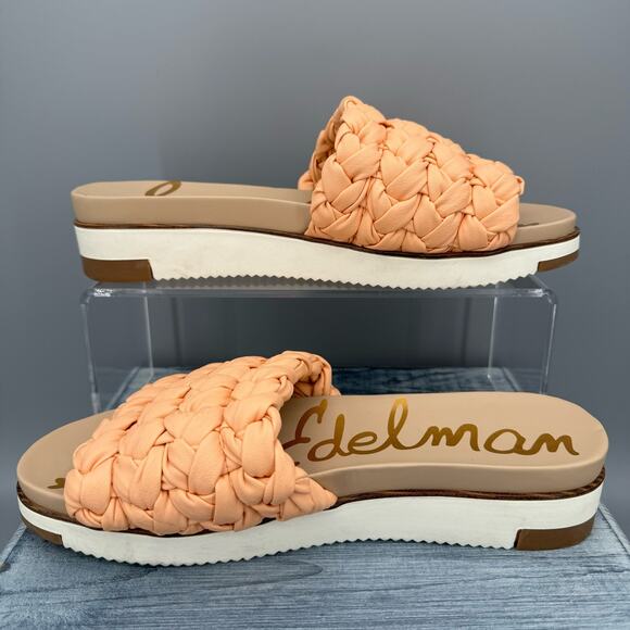 Sam Edelman Ainslie Braided Slides Peach Size 10 - Picture 2 of 10